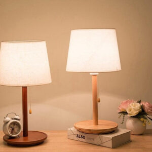 Lampe de Chevet Bois Blanc Vintage