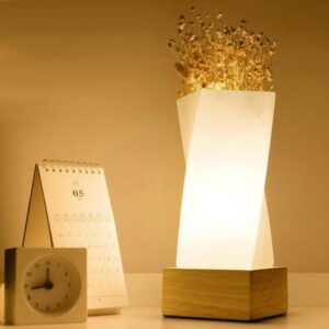 Lampe de Chevet Bois Socle Design