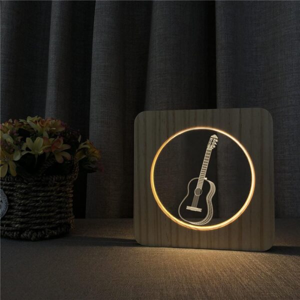 Lampe de Chevet Bois Guitare