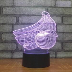 Lampe 3D Banane & Pomme