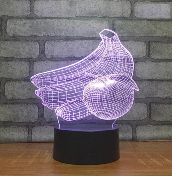 Lampe 3D Banane Pomme