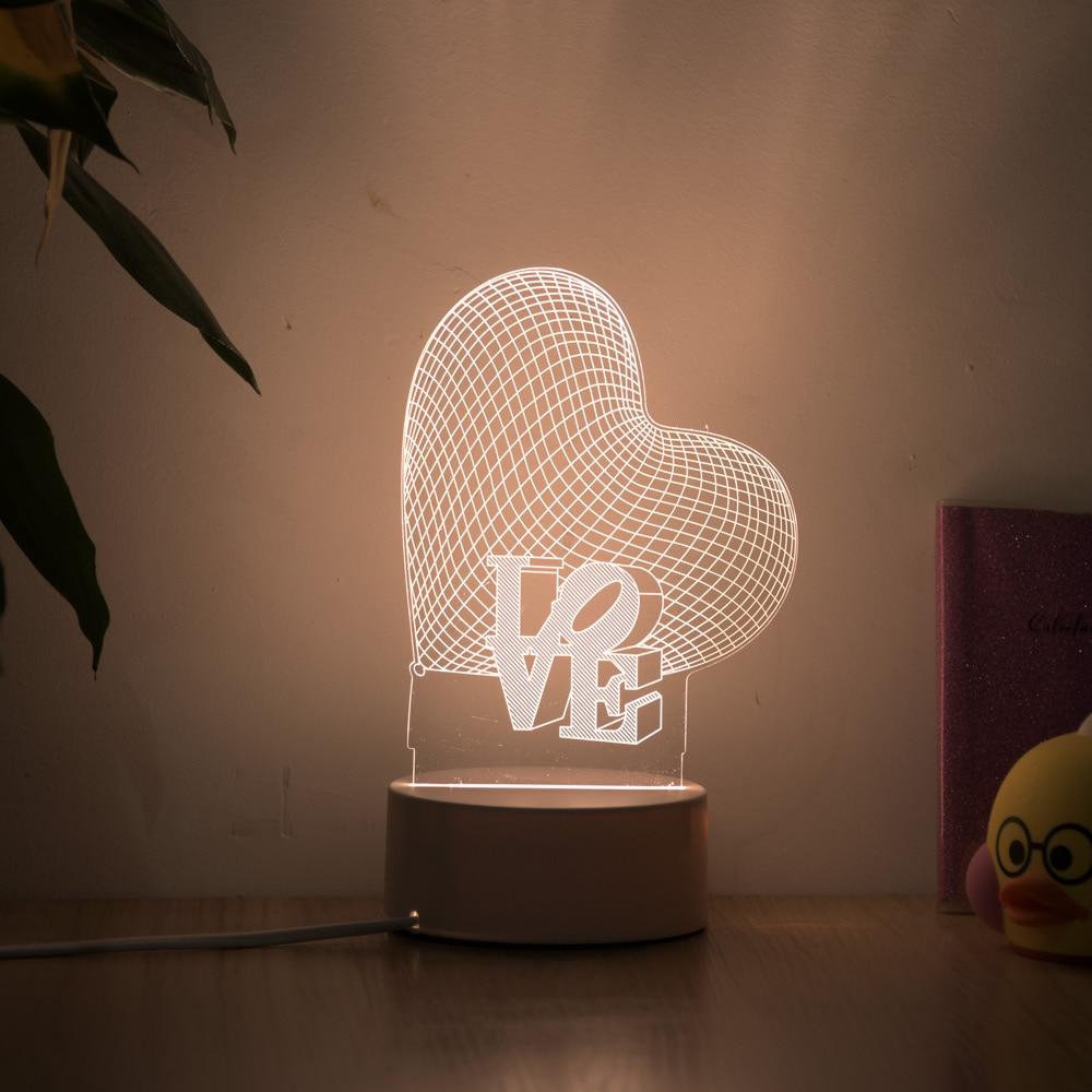 Lampe 3D Cœur LED