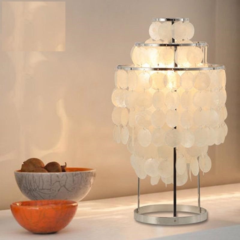 Lampe de Chevet Design Coquille Blanche