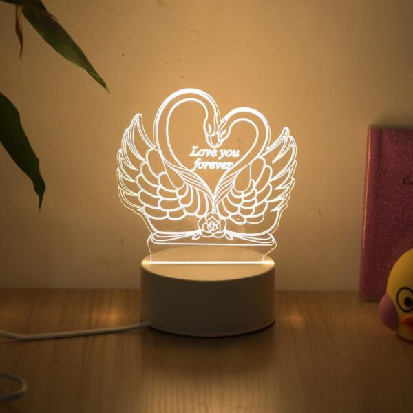 Lampe 3D Cygne Amour