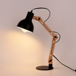 Lampe de Bureau Vintage en Bois