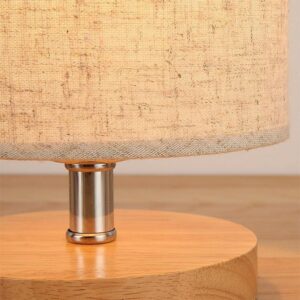 Lampe de Chevet Bois avec Tige en Métal