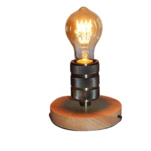 Lampe Industrielle à Poser en Bois