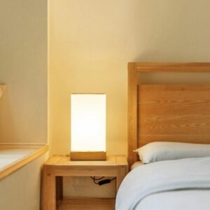 Lampe de Chevet Bois Socle LED