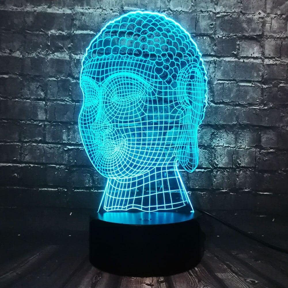 Lampe 3D Tête Bouddha