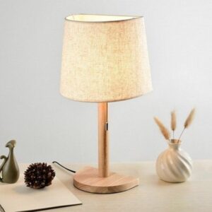 Lampe de Chevet Bois en Tissu