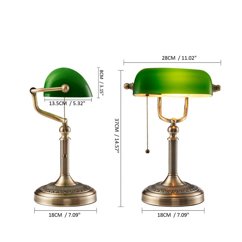Lampe de table des banquiers au style vintage et retro