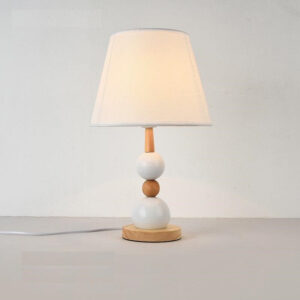 Lampe de Chevet Design Blanc Bois