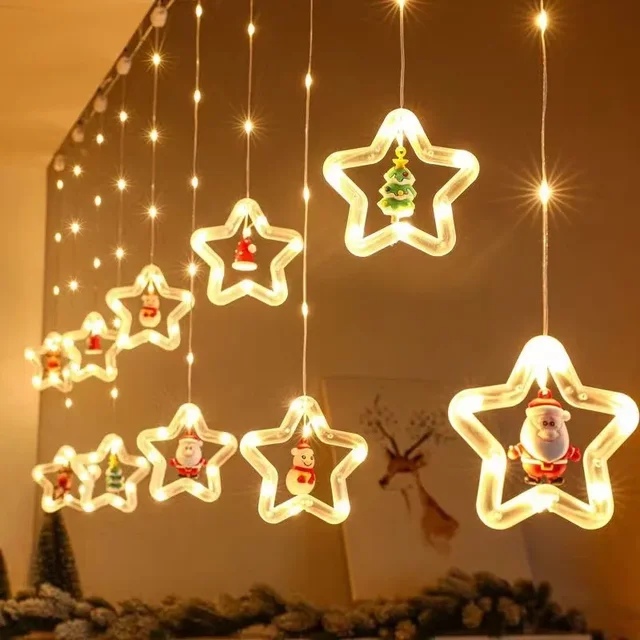 Guirlande lumineuse LED pour fenêtre de Noël, décoration